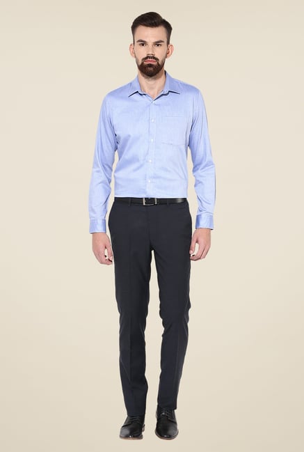 Turtle Black Mid Rise Solid Trousers Turtle Black Mid Rise Solid Trousers