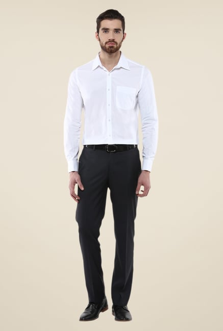Turtle White Solid Full Sleeve Slim-fit Shirt Turtle White Solid Full Sleeve Slim-fit Shirt