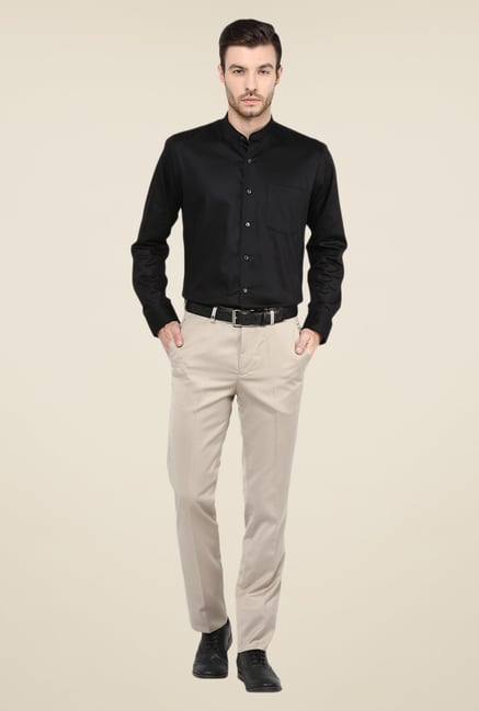 Turtle Beige Solid Trousers Turtle Beige Solid Trousers