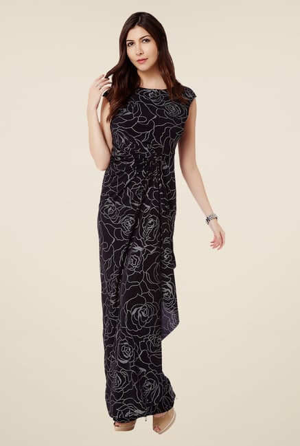 Avirate Black Floral Print Maxi Avirate Black Floral Print Maxi