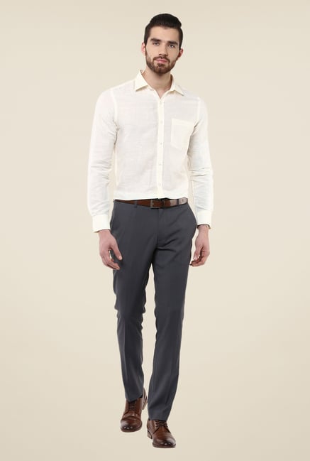 Turtle Cream Textured Slim-fit Shirt Turtle Cream Textured Slim-fit Shirt
