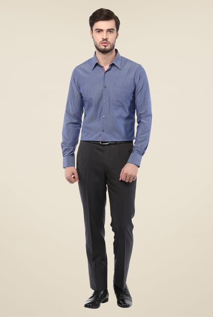 Turtle Blue Printed Cotton Shirt Turtle Blue Printed Cotton Shirt