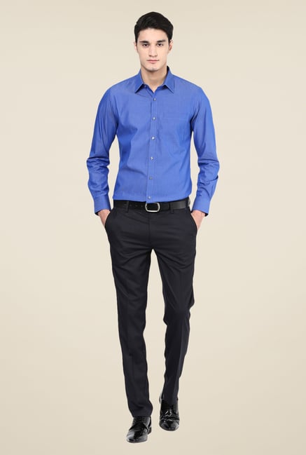 Turtle Blue Solid Full Sleeve Slim Fit Cotton Shirt Turtle Blue Solid Full Sleeve Slim Fit Cotton Shirt