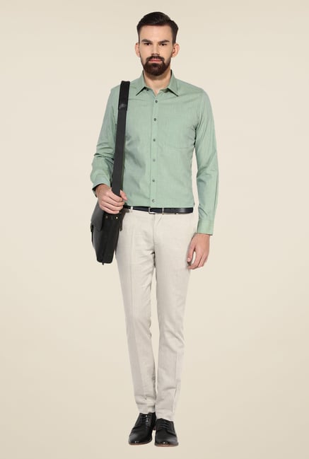 Turtle Olive Textured Slim-fit Shirt Turtle Olive Textured Slim-fit Shirt