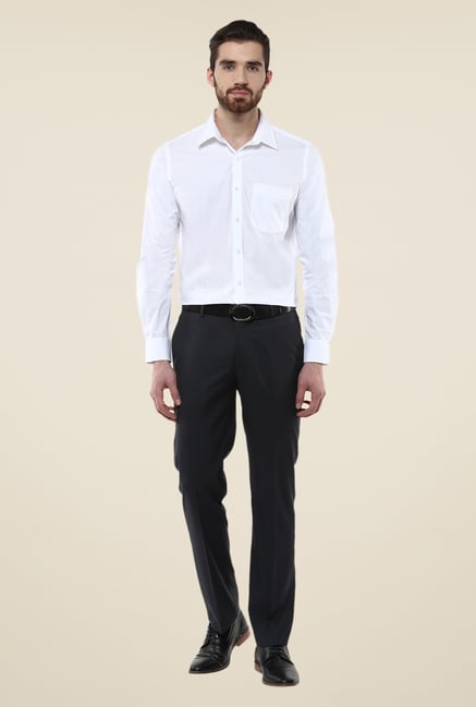 Turtle White Solid Full Sleeve Cotton Shirt Turtle White Solid Full Sleeve Cotton Shirt