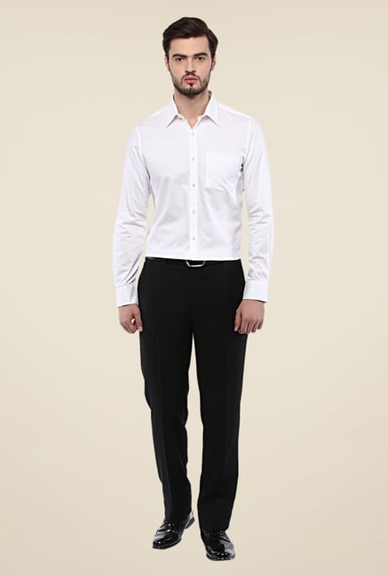 Turtle White Solid Slim Fit Cotton Shirt Turtle White Solid Slim Fit Cotton Shirt