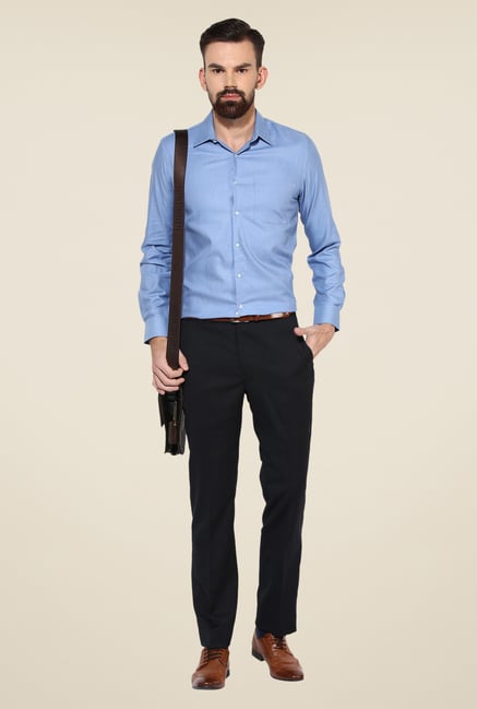 Turtle Blue Solid Cotton Shirt Turtle Blue Solid Cotton Shirt
