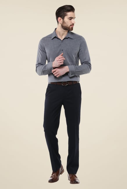 Turtle Grey Textured Slim-fit Shirt Turtle Grey Textured Slim-fit Shirt