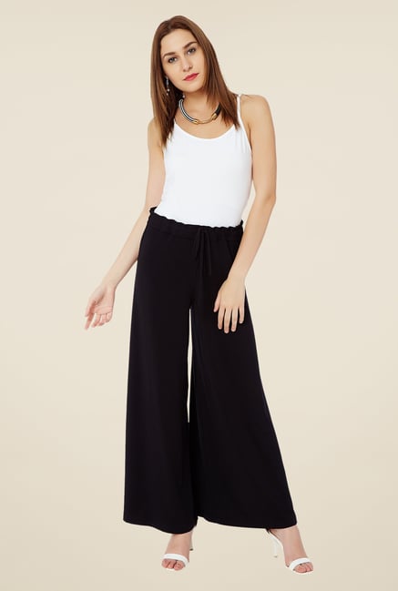 Avirate Black Solid Palazzos Avirate Black Solid Palazzos