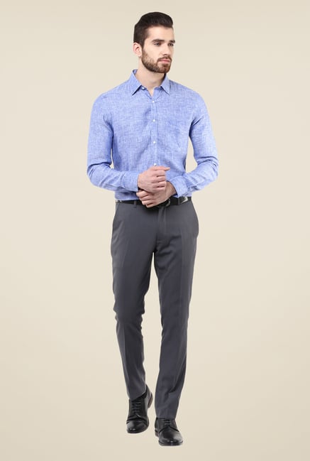 Turtle Blue Linen Slim-fit Shirt Turtle Blue Linen Slim-fit Shirt