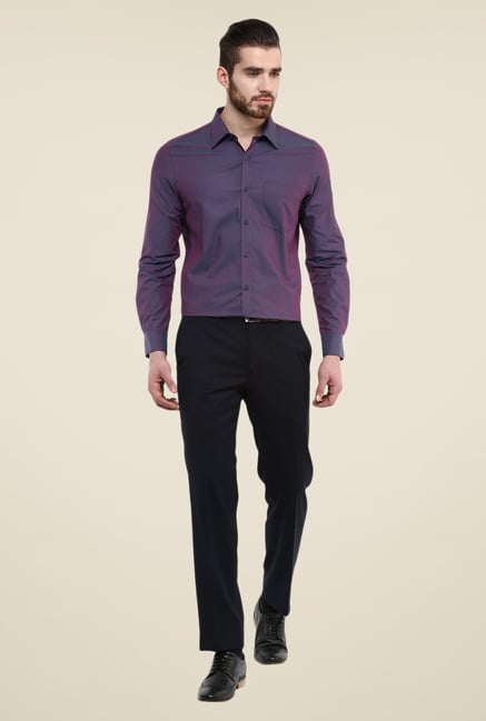 Turtle Purple Solid Slim Fit Cotton Shirt Turtle Purple Solid Slim Fit Cotton Shirt