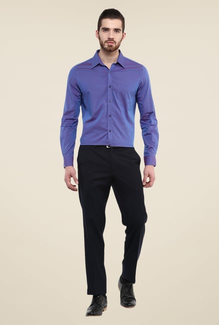 Turtle Purple Solid Full Sleeve Slim Fit Cotton Shirt Turtle Purple Solid Full Sleeve Slim Fit Cotton Shirt