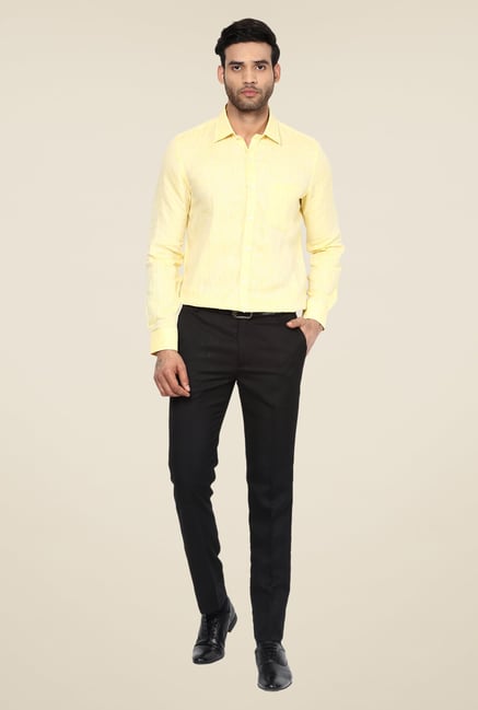 Turtle Yellow Linen Slim-fit Shirt Turtle Yellow Linen Slim-fit Shirt
