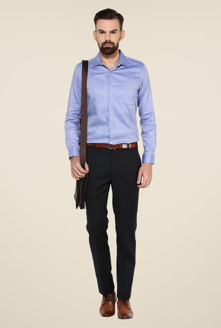 Turtle Blue Printed Full Sleeve Slim Fit Cotton Shirt Turtle Blue Printed Full Sleeve Slim Fit Cotton Shirt