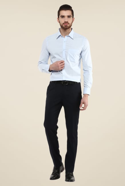 Turtle Light Blue Solid Cotton Shirt Turtle Light Blue Solid Cotton Shirt