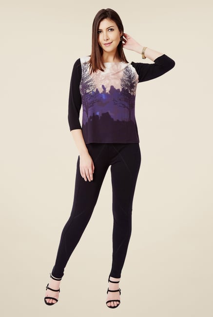 Avirate Black Solid Ponte Avirate Black Solid Ponte
