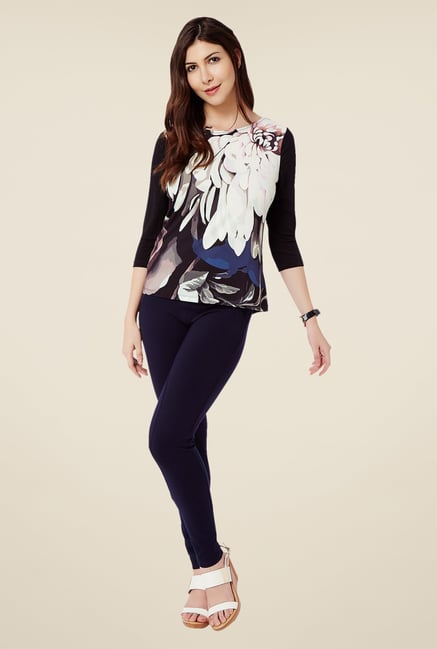 Avirate Black Printed Top Avirate Black Printed Top