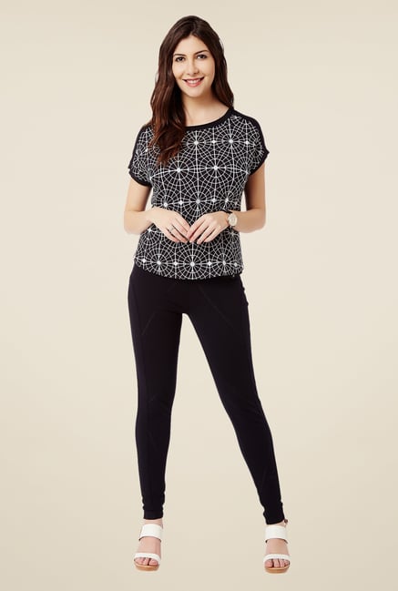 Avirate Black Printed Top Avirate Black Printed Top
