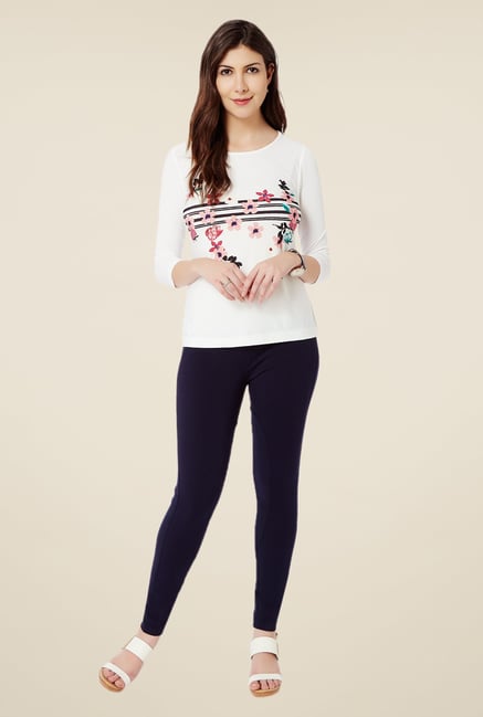 Avirate Off White Floral Print Top Avirate Off White Floral Print Top