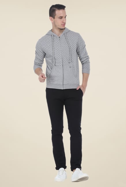 Basics Grey Printed Jacket Basics Grey Printed Jacket