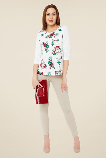 Avirate White Floral Print Top Avirate White Floral Print Top