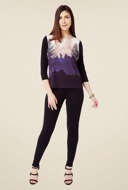 Avirate Black Printed Top Avirate Black Printed Top