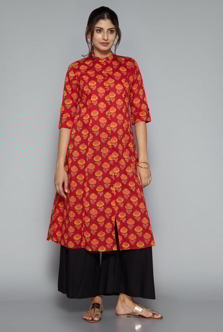 Utsa by Westside Red Floral Print Kurta Utsa by Westside Red Floral Print Kurta