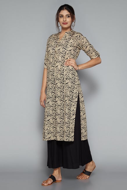 Utsa by Westside Black Solid Palazzo Utsa by Westside Black Solid Palazzo