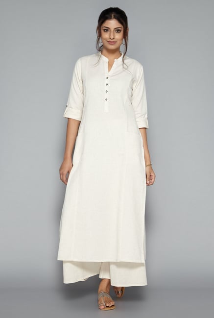 Utsa by Westside Off White Solid Kurta Utsa by Westside Off White Solid Kurta