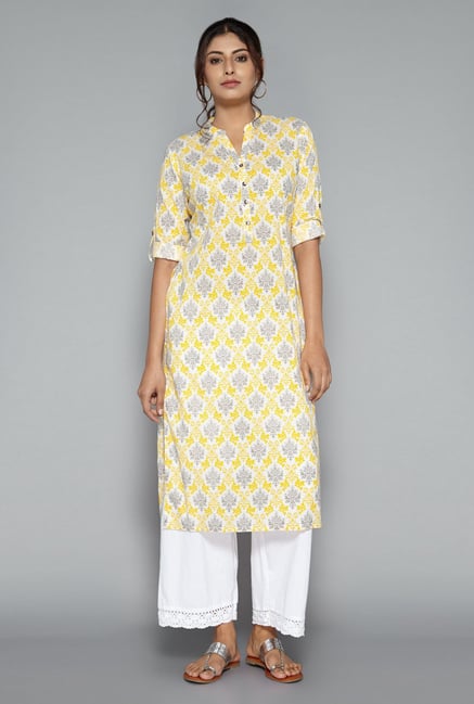 Utsa by Westside Yellow Printed Kurta Utsa by Westside Yellow Printed Kurta