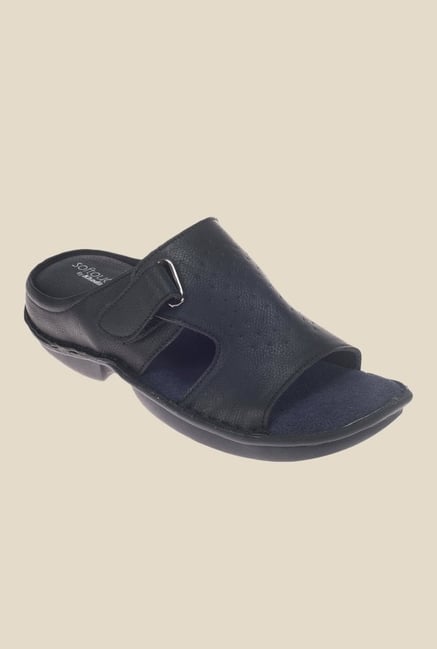 Khadim's Softouch Black Casual Sandals Khadim's Softouch Black Casual Sandals