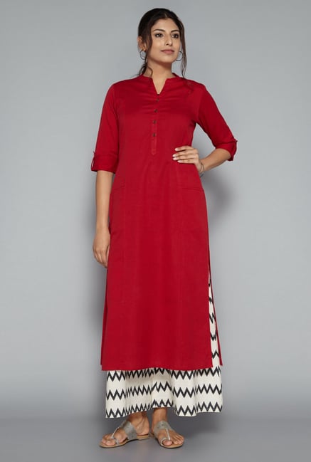 Utsa by Westside Red Solid Kurta Utsa by Westside Red Solid Kurta