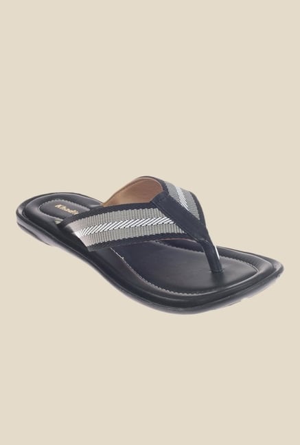 Khadim's Black & Grey Slippers Khadim's Black & Grey Slippers