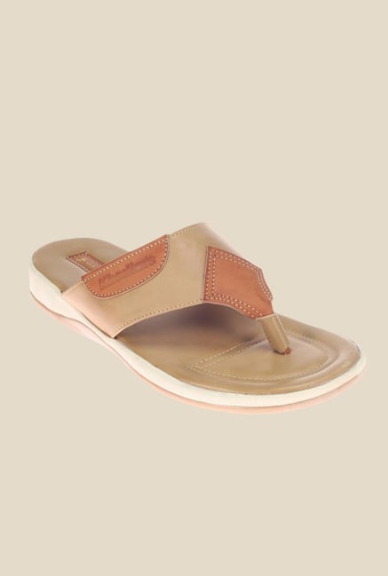 Khadim's Beige & Tan Slippers Khadim's Beige & Tan Slippers