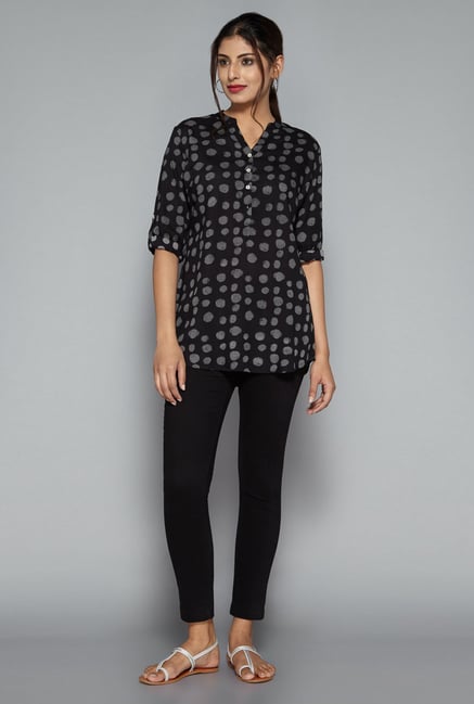Utsa by Westside Black Printed Kurti Utsa by Westside Black Printed Kurti