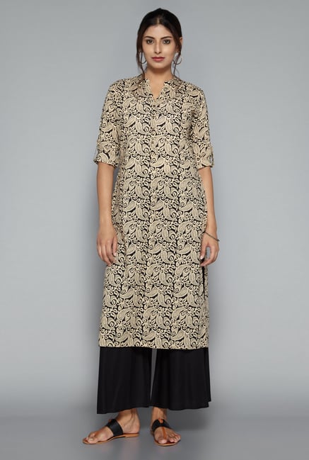 Utsa by Westside Beige Paisley Print Kurta Utsa by Westside Beige Paisley Print Kurta