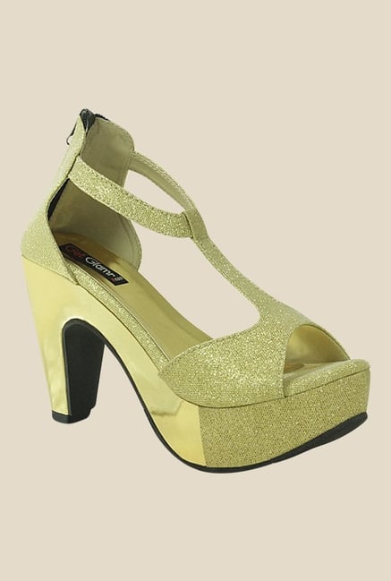 Get Glamr Meg Golden Back Strap Sandals Get Glamr Meg Golden Back Strap Sandals