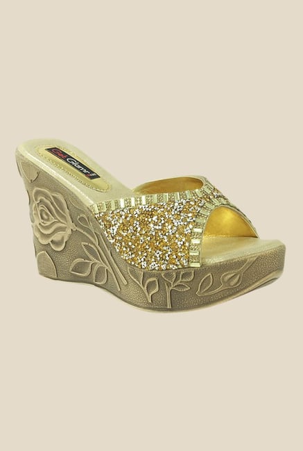 Get Glamr Ursula Golden Wedges Get Glamr Ursula Golden Wedges