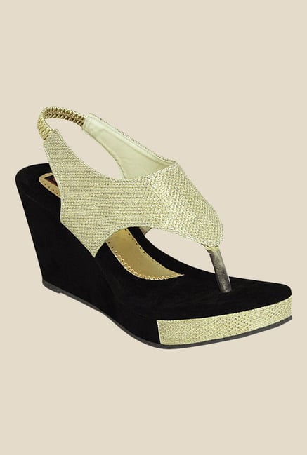 Get Glamr Marry Golden Sling Back Wedges Get Glamr Marry Golden Sling Back Wedges
