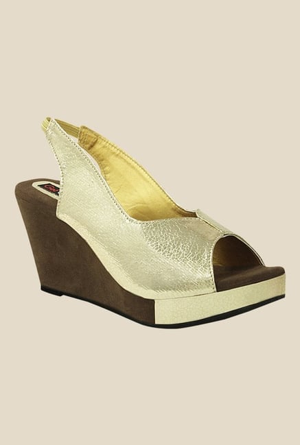 Get Glamr Sandberg Golden Sling Back Wedges Get Glamr Sandberg Golden Sling Back Wedges