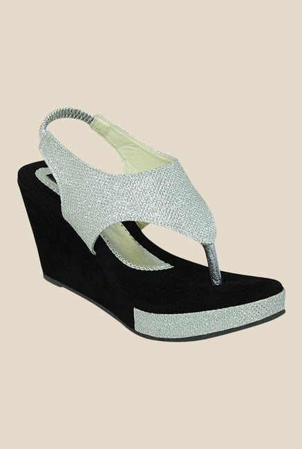 Get Glamr Marry Silver Sling Back Wedges Get Glamr Marry Silver Sling Back Wedges