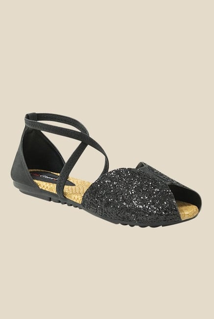 Get Glamr Rometty Black Cross Strap Sandals Get Glamr Rometty Black Cross Strap Sandals