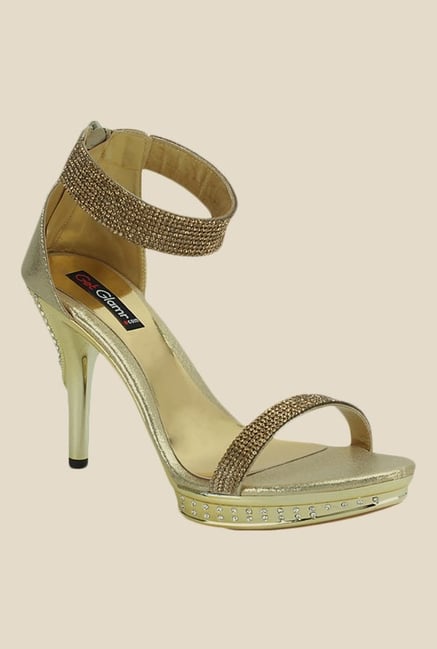 Get Glamr Yashura Antique Gold Ethnic Sandals Get Glamr Yashura Antique Gold Ethnic Sandals