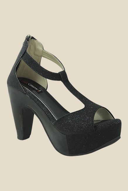Get Glamr Meg Black Back Strap Sandals Get Glamr Meg Black Back Strap Sandals