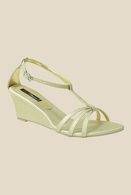 Get Glamr Gracas Golden Ankle Strap Wedges Get Glamr Gracas Golden Ankle Strap Wedges