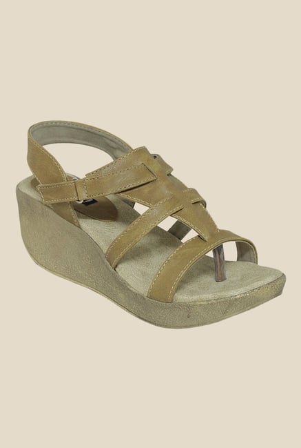 Get Glamr Sheri Khaki Ankle Strap Wedges Get Glamr Sheri Khaki Ankle Strap Wedges