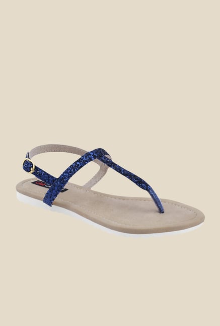 Get Glamr Joan Navy Blue Back Strap Sandals Get Glamr Joan Navy Blue Back Strap Sandals