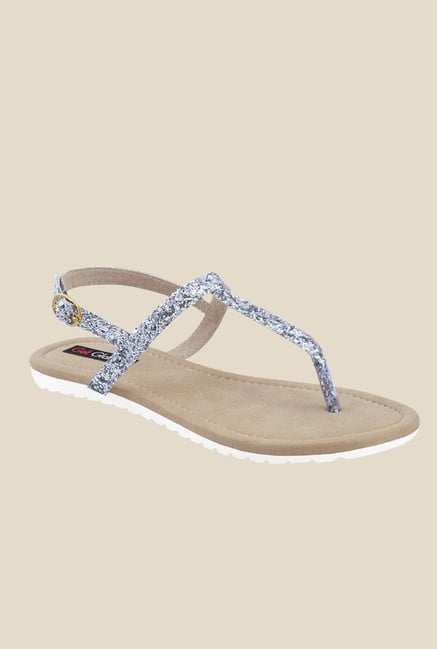 Get Glamr Joan Silver Back Strap Sandals Get Glamr Joan Silver Back Strap Sandals