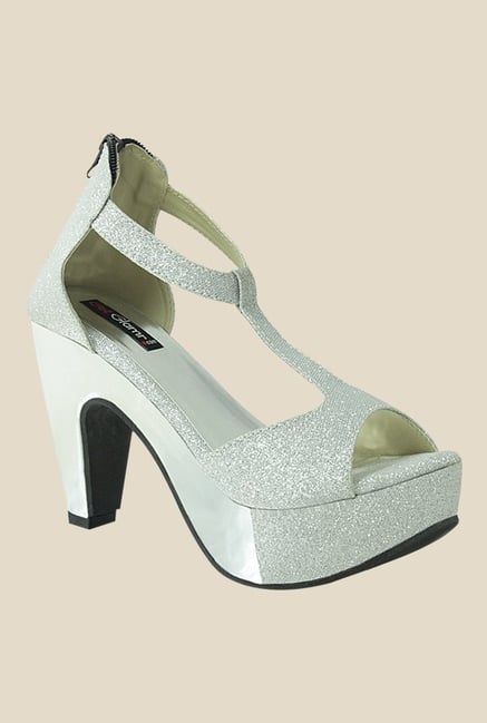 Get Glamr Meg Silver Back Strap Sandals Get Glamr Meg Silver Back Strap Sandals