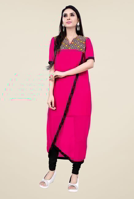 Occeanus Pink Embroidered Kurta Occeanus Pink Embroidered Kurta